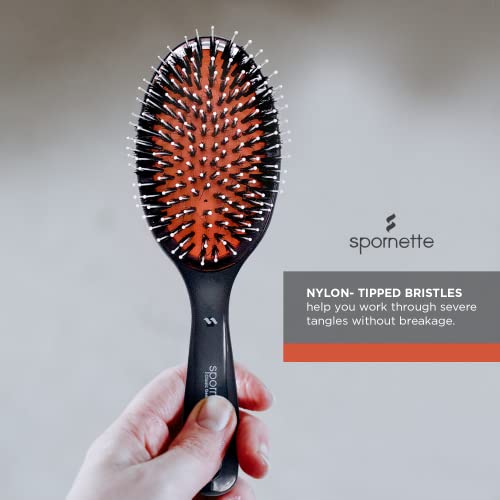 Boar & Nylon Bristle Cushion Hair Brush - Detangle & Style All Hair Types