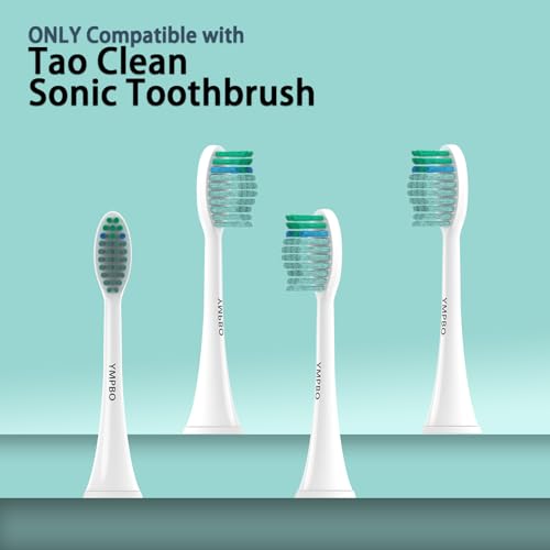 YMPBO Green Toothbrush Replacement Heads for TAO Clean UV Sanitizing Sonic Toothbrush - 10 Pack