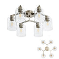 DIDUIO Brushed Nickel 6-Light Semi-Flush Ceiling Light Modern Kitchen & Living Room Fixture