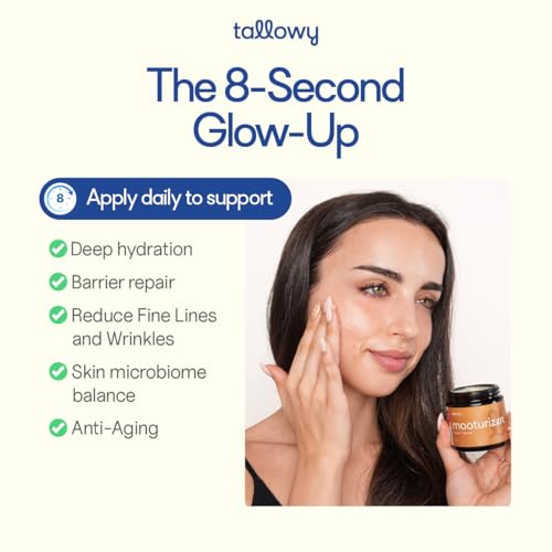 Grass-Fed Beef Tallow Balm for Skin - Honey Almond, 4 oz - Soothes Eczema & Sensitive Skin