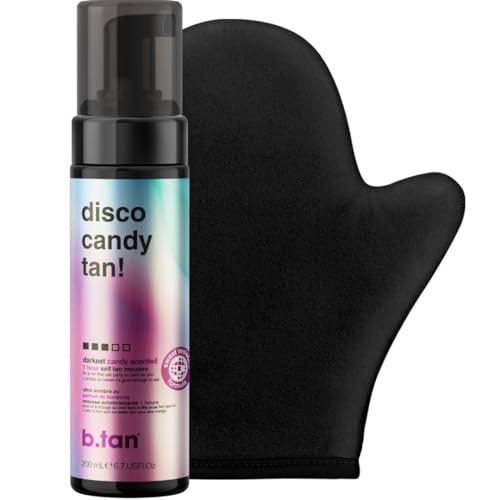 Dark Self Tanner Kit with Candy Scent - 1 Hour Sunless Mousse, Vegan & Transfer-Resistant