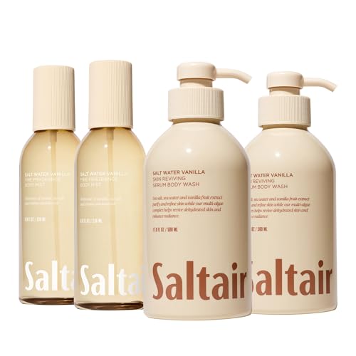 Saltair Body Care Bundle with Body Wash & Mist - Salt Water Vanilla Scent