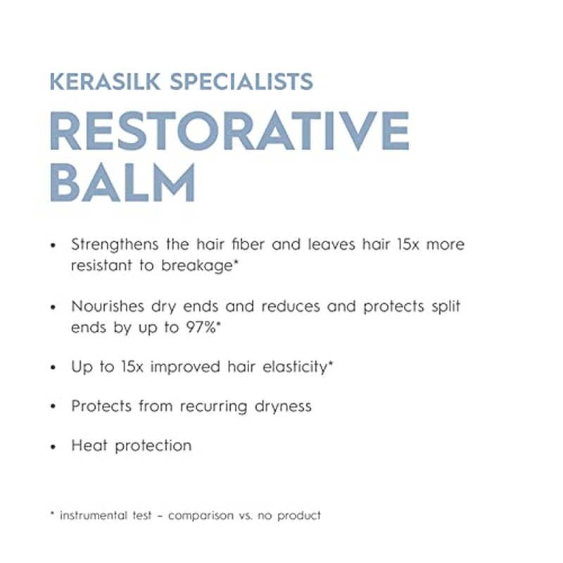 KERASILK Restorative Balm | Intensely Repairs & Minimizes Breakage | Nourishes Dry Ends & Strengthens Strands | With Heat Protection | For Dry, Stressed & Damaged Hair | 75ml