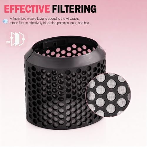 Outer Filter Cover + Filter Cleaning Brush for Dyson Airwrap Hair Styler,HS01/HS05/HS08 Outer Strainer Filter Cage Replacement Parts,Cleaning Brush Accessory for Dyson Airwrap