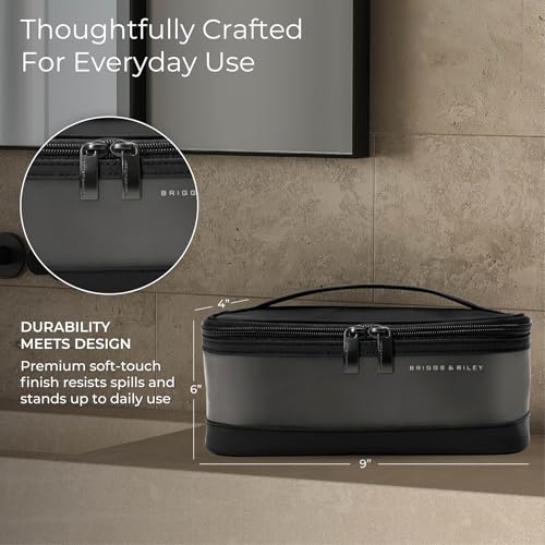Briggs & Riley Toiletry Kit - Travel Bags for Women & Men, Organizer for Vacation, Dopp Kit for Bathroom Accessories, Makeup, & Skincare
