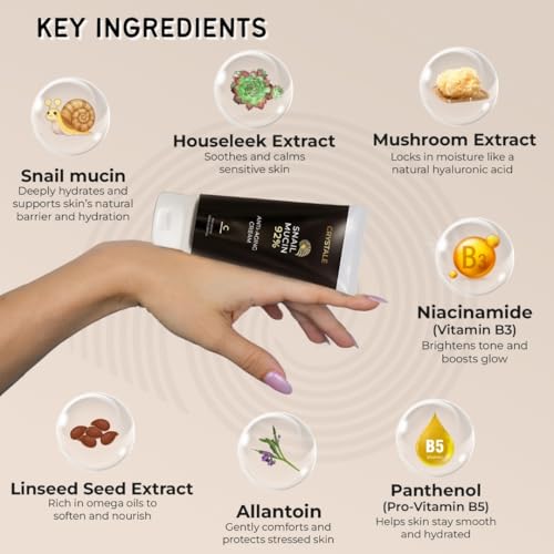 Snail Mucin 92% Hydrating & Firming Cream ? Multi-Purpose Lightweight Gel-Cream with Niacinamide & Panthenol ? Deep Hydration for Face, Hands & Body ? 3.38 fl oz (100 ml)