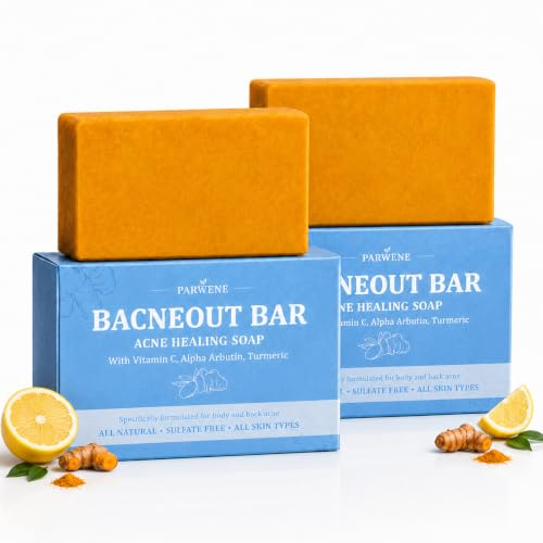 Turmeric Acne Healing Soap Bar with Vitamin C & Alphaarbutin - Natural Exfoliating Cleanser for Back Face and Body - Variation 2