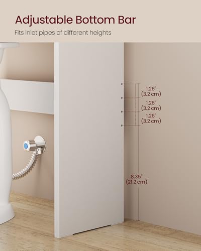 VASAGLE Over-the-Toilet Storage Cabinet 24.6'' Cloud White, Without Side Storage