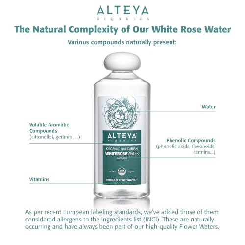Organic Rose Water Toner for Face Skin & Hair Hydrating Rejuvenating 17oz