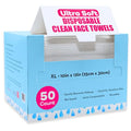 Elizabeth Mott Thank Me Later Disposable Face Towels ? 100% Biobased Facial Washcloths for Cleansing, Makeup Removal & Skincare ? Ultra-Soft, Lint-Free, Extra Absorbent for Sensitive Skin ? 50 Count