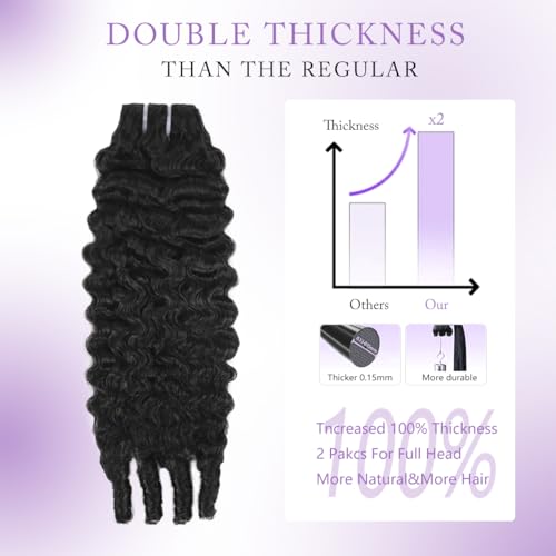 Natural Black Burmese Curly Clip-In Hair Extensions 18 Inch 8PCs - Spiral, Full Volume
