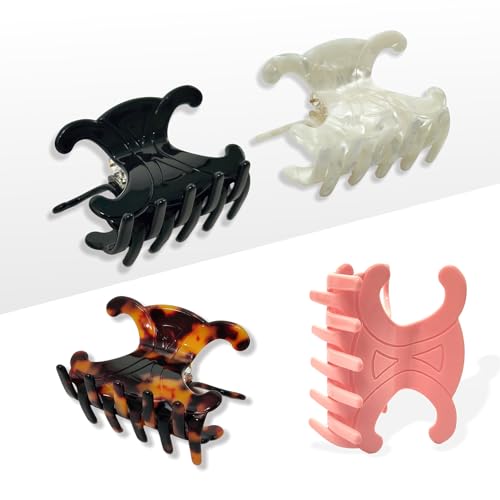 4-Pack Acetate Butterfly Hair Clips for Thick Hair - Elegant & Secure