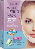 V-Shaped Hydrogel Chin Mask with Collagen - 25 Count, Hydrating Facial Skincare