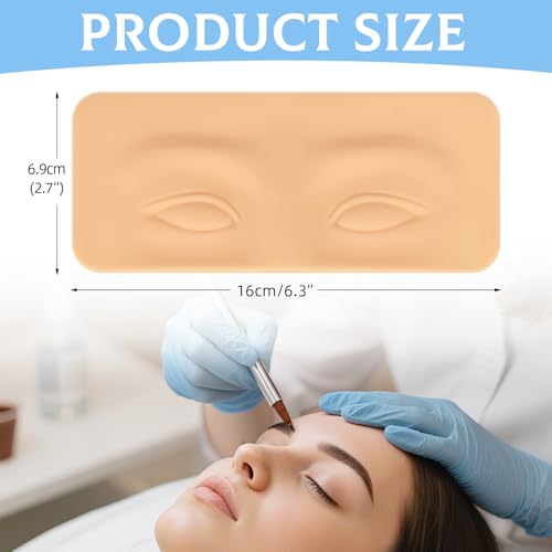 ATOMUS 8pcs Tattoo Practice Skin for Eyebrows Eyeliner 3D Permanent Makeup Silicone Fake Skin Microblading Supplies for Beginners and Experienced Artists