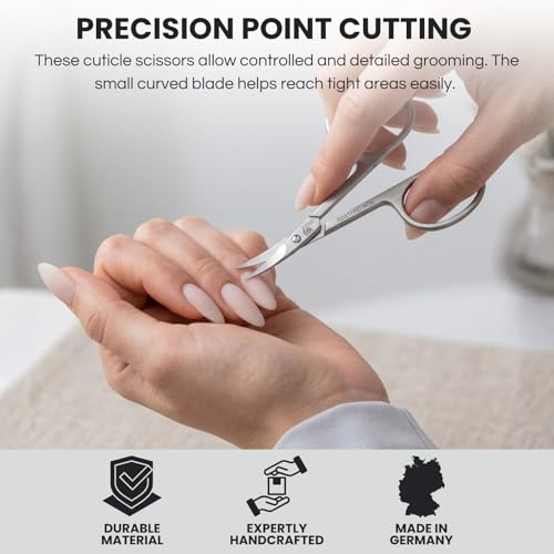 German Handmade Stainless Steel Cuticle Scissors - Professional Nail Care Tool