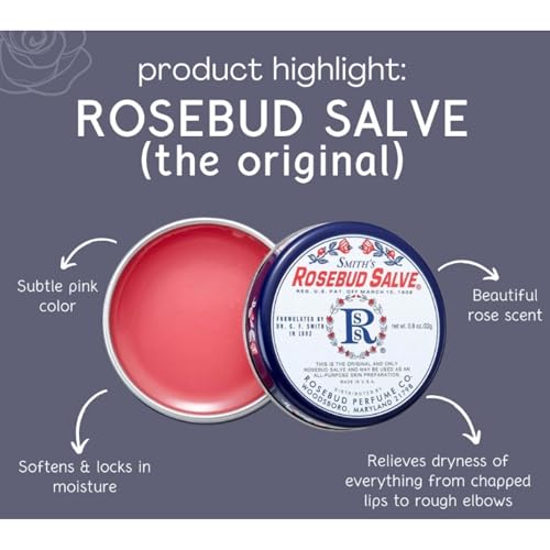 Smith's Rose Lip Balm Bulk- 3x0.5oz Premium All Purpose Lip Gloss Tubes & 3x0.8oz Lip Treatment Salve - Trio Lip Balm Tubes for Plump Lips & Cracked Skin Care - Christmas Gift Set, EBook