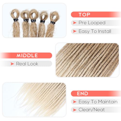 Kraler Thick Dreadlock Extensions - 40 Strands, Brown to Blonde, 24 Inch