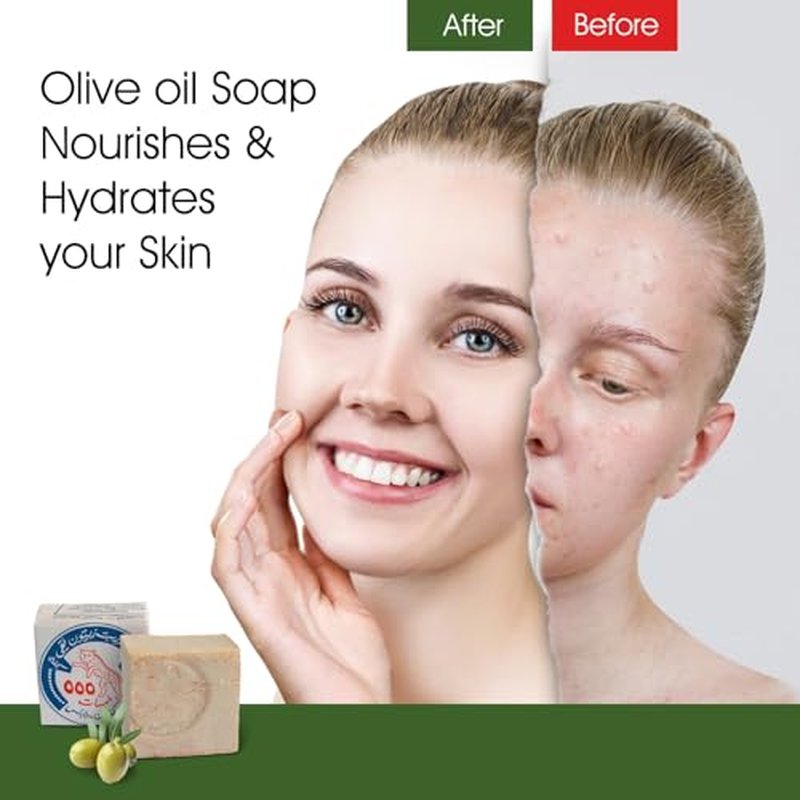 Dusza Nablusi Olive Oil Soap ? 2 premium Bars bundled with Natural Loofah - Unscented - Hypoallergenic-Organic - Gentle for Face Body & Hands - Imported from Palestine