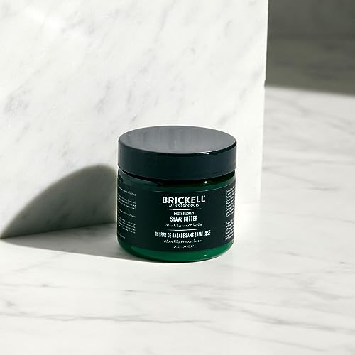 Brickell Men's Smooth Brushless Shave Butter for Men, Natural and Organic Smooth Shaving Butter to Fight Nicks, Cuts and Razor Burn, 2 Ounce, Scented