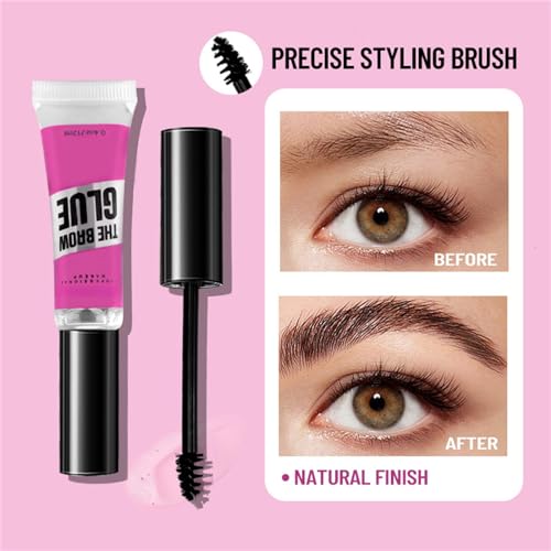 Waterproof Clear Eyebrow Gel Set, Fast Eyebrow Shaping,Long Lasting Transfer-Proof Extreme Hold Brow Glue (Transparent-2pcs 00#)