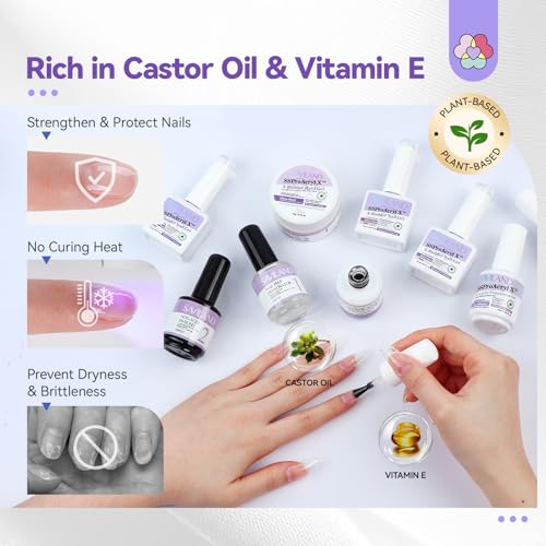 SAVILAND Builder Nail Gel Kit with 19 Pieces & Nail Drill — 4 Colors for Nails