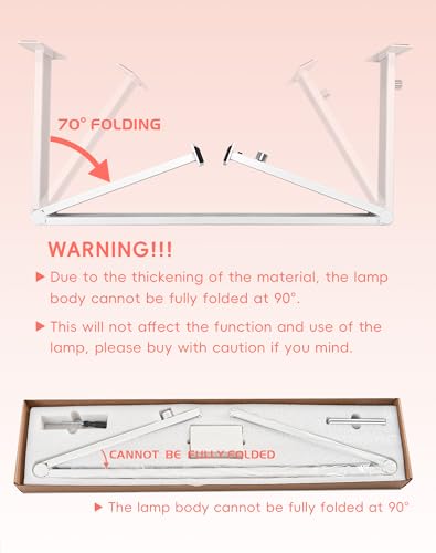 Foldable 48W LED Nail Desk Lamp - White, Dimmable, 3 Modes, 33in