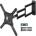 monTEK 37 Inch Long Arm TV Wall Mount for 23-65 Inch Flat and Curved TVs – Full Motion, Space-Saving