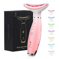 7-Color LED Light Therapy Massager with Heat & Vibration ? Face & Neck Skin Firming & Facial Tightening Tool ? Jawline Care ? Gift for Moms, Teens & Friends