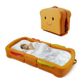 LIFTOZA Toddler Travel Bed Sandwich Style for Kids 2-6, Foldable Portable Cot with Safety Rails, Washable Cover