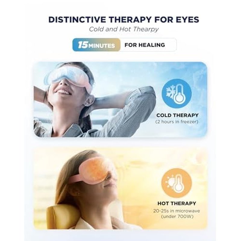 2 Pack 3D Cooling Gel Eye Mask - Reusable Cold Sleep Mask, Eyes Ice Pack with Hot & Cold Compress Therapy for Puffiness, Dark Circles, Dry Eyes, Headaches and Stress Relief (Black/Pink,2 Pack)
