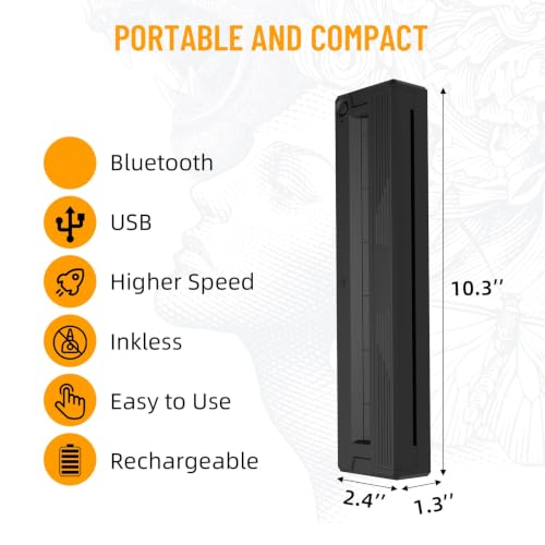 Portable Bluetooth Tattoo Stencil Printer with Transfer & Thermal Paper Set