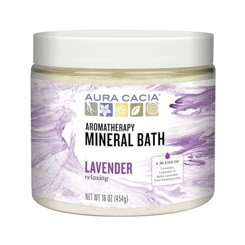 Relaxing Lavender Bath Salts - Mineral & Aromatherapy Spa-Quality 16oz Jar (Pack of 2)