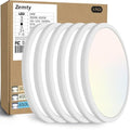 White 12-Inch LED Ceiling Light Fixture 24W 3200 Lumens 5 CCT Adjustable - 6 Pack
