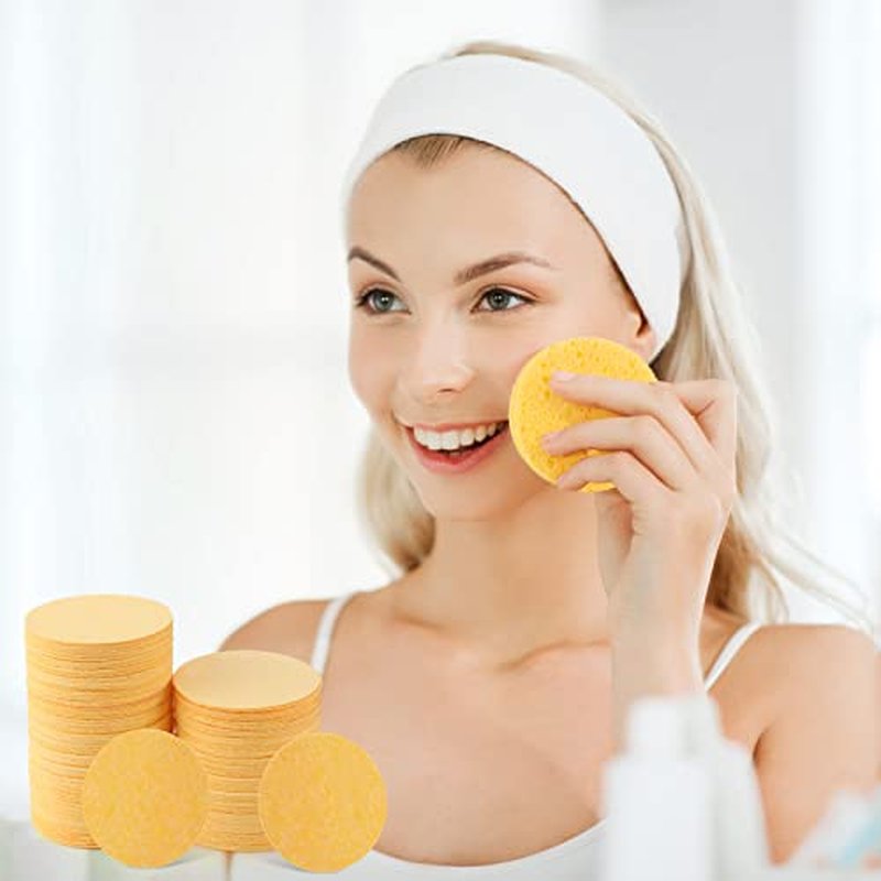 150 Pcs Compressed Facial Sponges Natural Cosmetic Spa sponges 2.5 Inch for Women Facial Cleansing Exfoliating Mask, Makeup Removal Pads