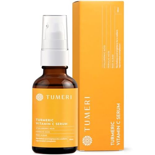 TUMERI Turmeric Vitamin C Face Serum ? Facial Skin Care Vitamin C and Turmeric Serum for Dark Spots and Dark Circles ? With Vitamin C + E and Ferulic Acid ? 1 Fl oz