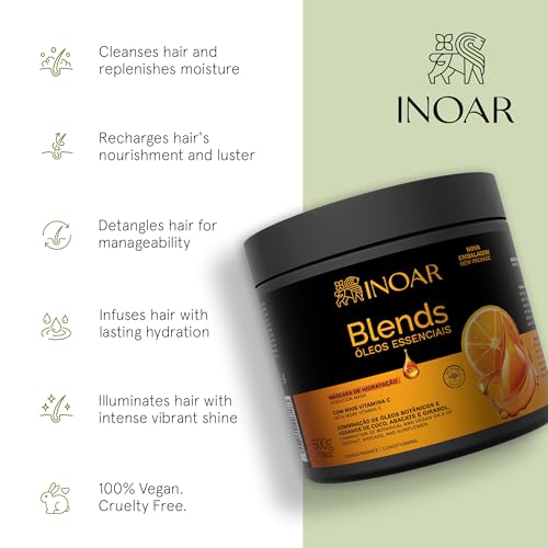 Moisturizing Hair Mask with Vitamin C & Argan Oil for Dry Hair - Vegan & Cruelty-Free, 17.64 Fl Oz