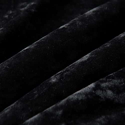 Fredsure Distressed Velvet Comforter Set - 5 Pieces King Black | Luxurious Soft Bedding