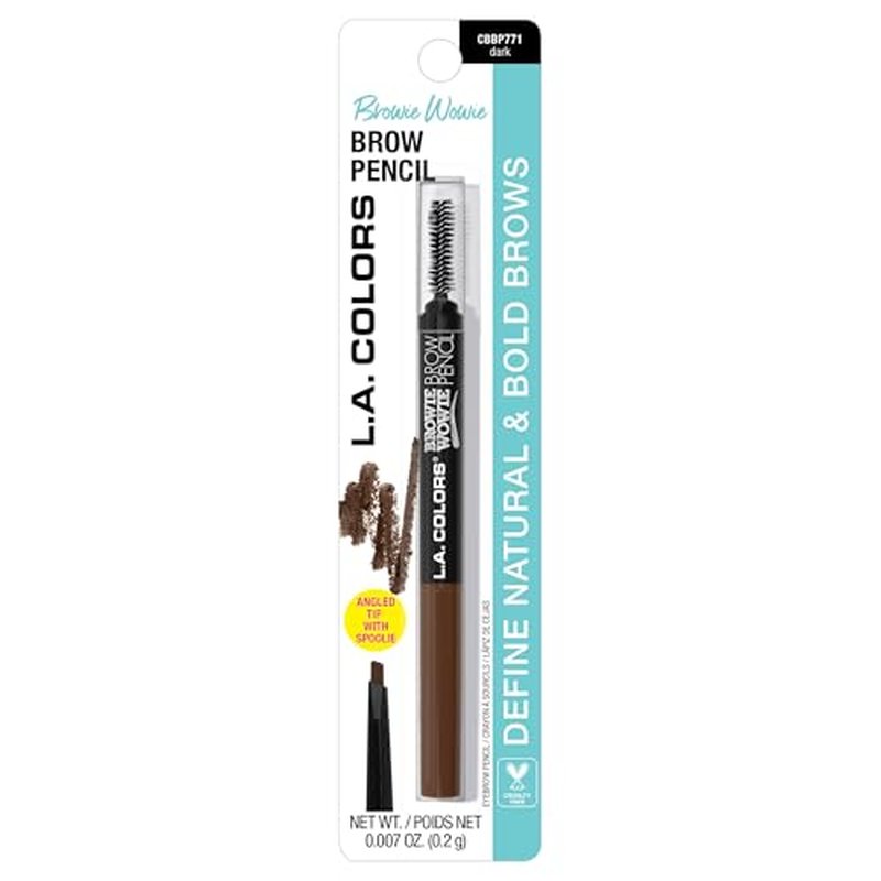 L.A. COLORS Browie Wowie Brow Pencil, Dark - Carded CBBP771 (Pack of 2)