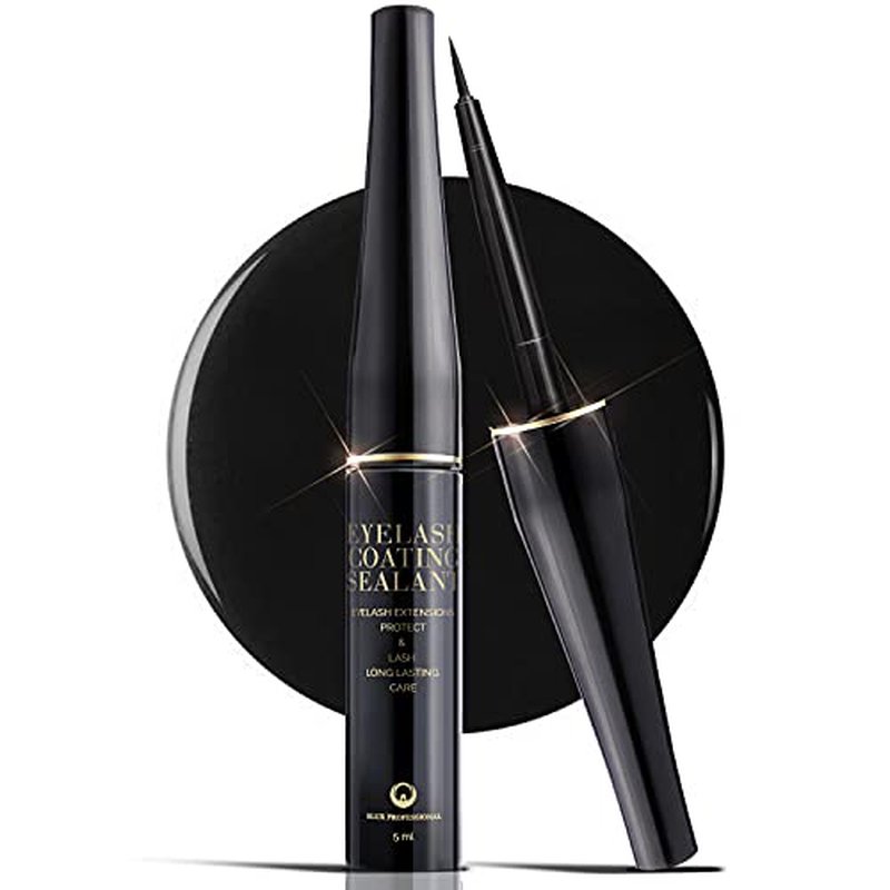 Dlux Professional Eyelash Coating Sealant - 5ml, Rich Black Lash Sealer, Eyelash Extension Conditioner & Aftercare, Prolonged Retention, Flocked Tip Applicator, Eyebrows Definer, Korean Cosmetic
