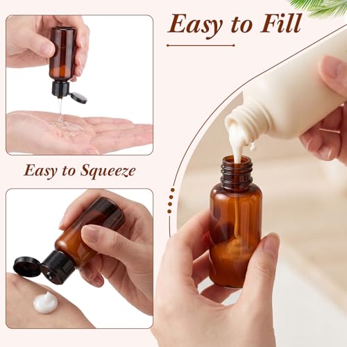 Mimorou 150 Pack 30ml Travel Bottles Bulk with Black Caps & Brown Bottles