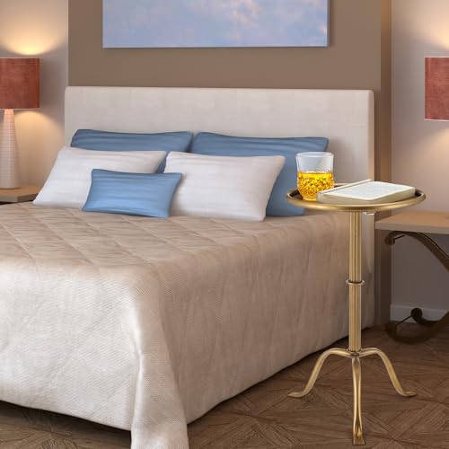 RattanView Bronze Metal Martini Side Table 2 Pcs Small Round Drink Table
