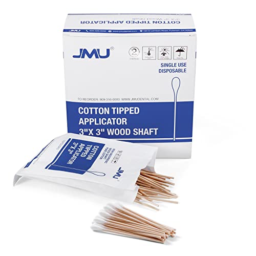 JMU Medical Cotton Swabs, 10000 Pcs Cotton Tipped Applicators 3 Inch, Non-sterile Natural Cotton, 10 Box