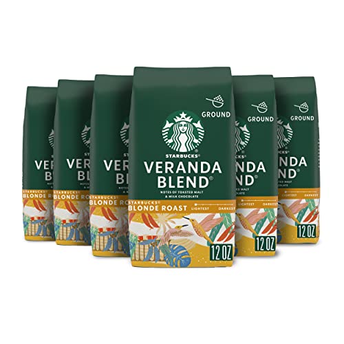 Starbucks Veranda Blend Ground Coffee - Blonde Roast, 6 Pack of 12 oz Bags