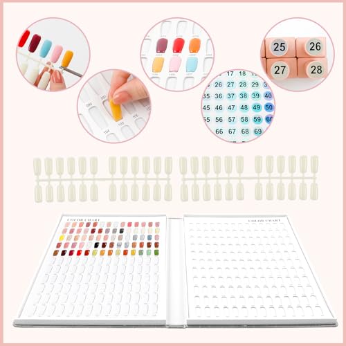 Silver 308 Colors Nail Polish Swatch Book with Tips & Brush - Salon Display