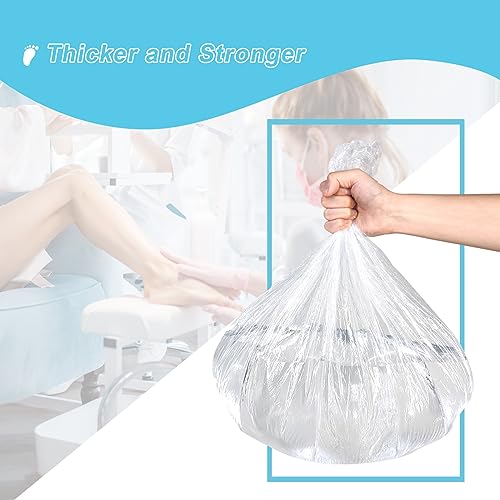Pedi Guard Bath Liners 200 Count Disposable Pedicure Liners, Spa Footsie Clear Pedi Guard Bath Liners for Foot Bath Spa Massage Thick Elastic 2XL