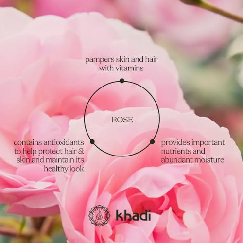 Khadi Rose Repair Ayurvedic Shampoo for Damaged Hair – 6.7 fl oz, Silicone-Free