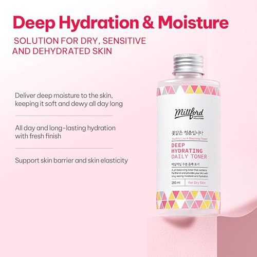 Deep Hydrating Daily Toner 6.76 fl oz (200 ml) - pH-Balancing, Alcohol-Free & Fragrance-Free Toner with Panthenol (Vitamin B5) & Betaine to Strengthen Moisture Barrier, Korean Skincare