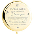 Yountown Gold Compact Mirror for Wife - I Love You Personalized Gift