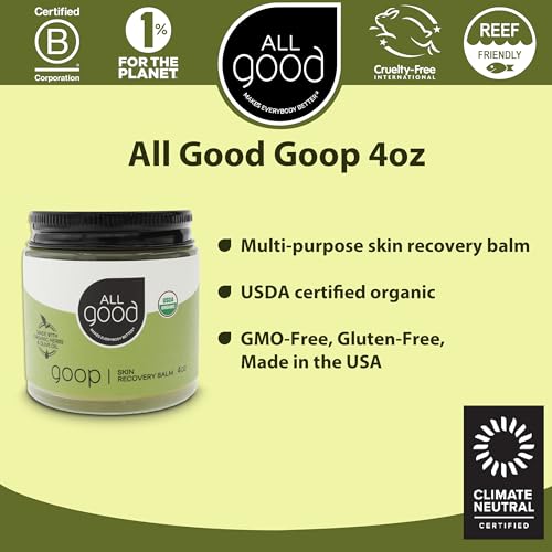 All Good Goop Organic Skin Care Recovery Balm 4oz Pack of 2 - All-Purpose Moisturizer & Soothing Salve with Calendula & Lavender