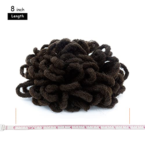 Yinmei Baibian 8 Inch 4# Dreadlocks Bun Ponytail Hair Extensions 2Pcs for Black Women